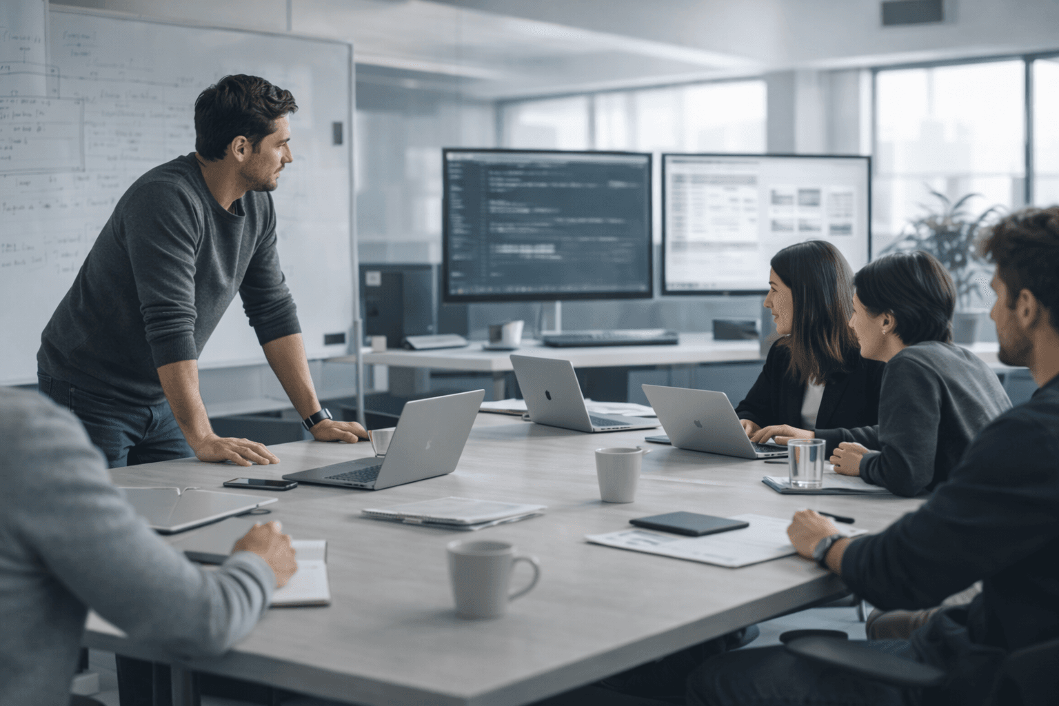 SommeTech team collaborating on software development