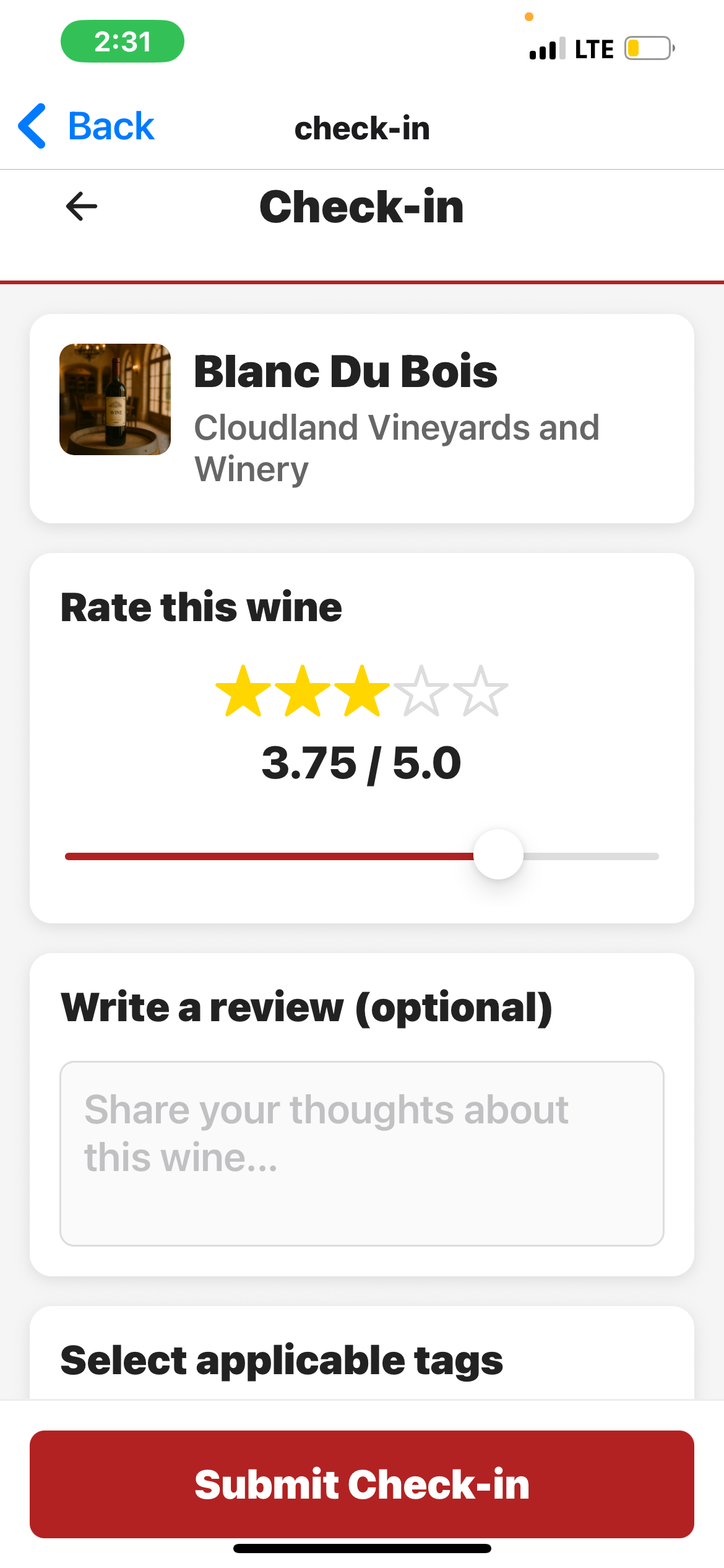 Check-in & Rate