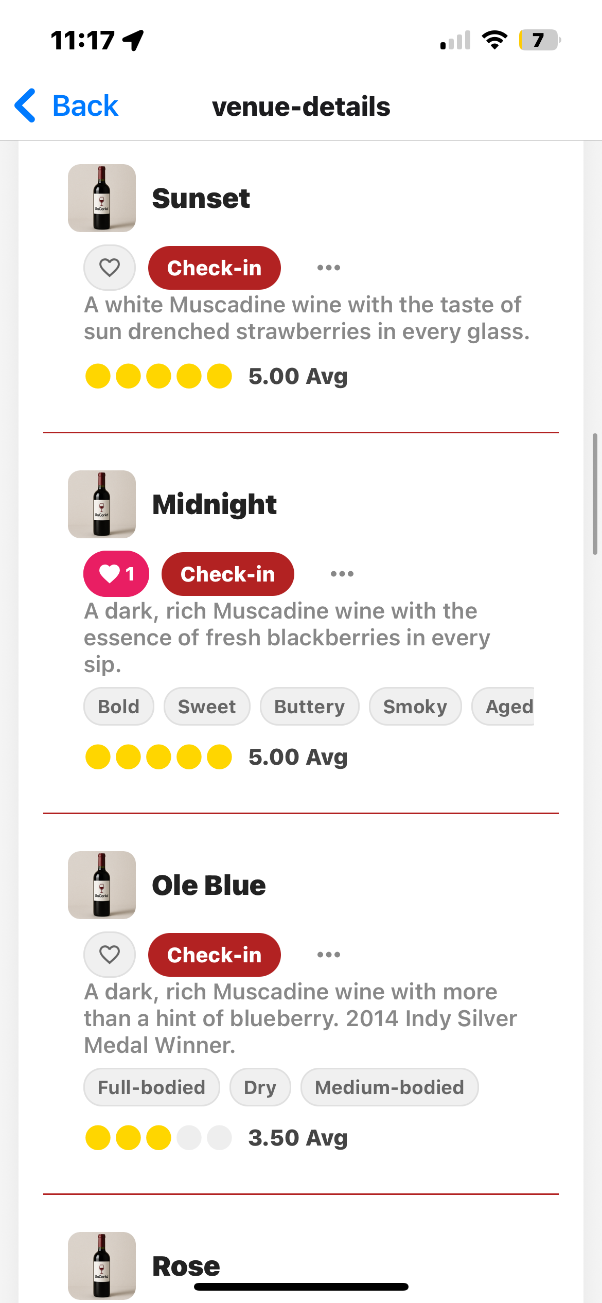 Wine Menu